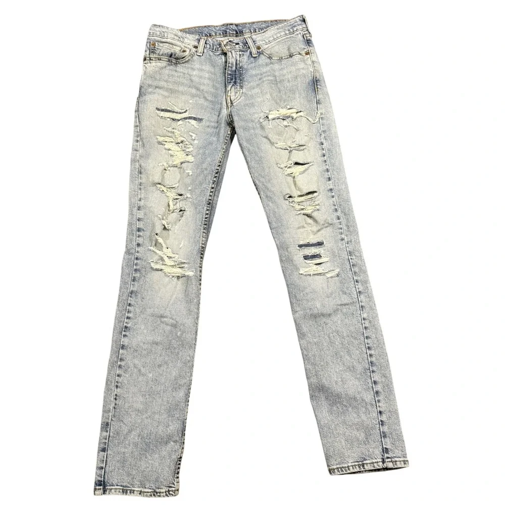 Levi's Men's 511 Slim Fit Light Wash Distressed Cotton Denim Jeans Size 31x32